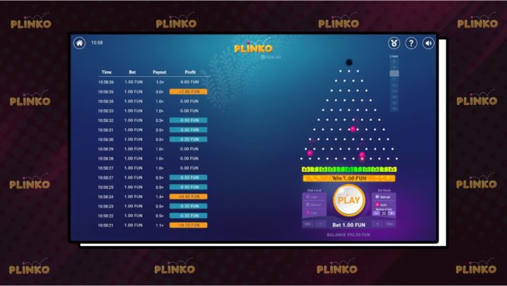 Caratteristiche e funzioni di Plinko online