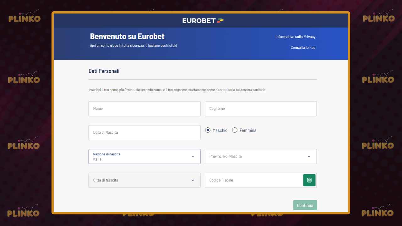 Como se registrar na Eurobet