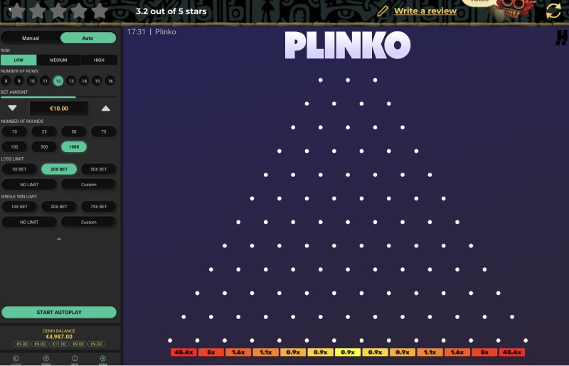 Legalità dell'uso dei bonus in Plinko